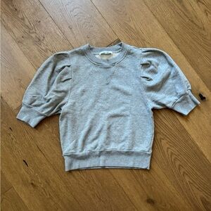 Frame Short Puff Sleeve Sweatshirt - Heather Gray - Size S - Like New